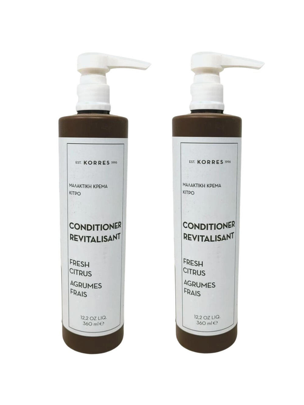Korres Conditioner Fresh Citrus 360ml 12.2oz (Lot Of 2) Made In Greece